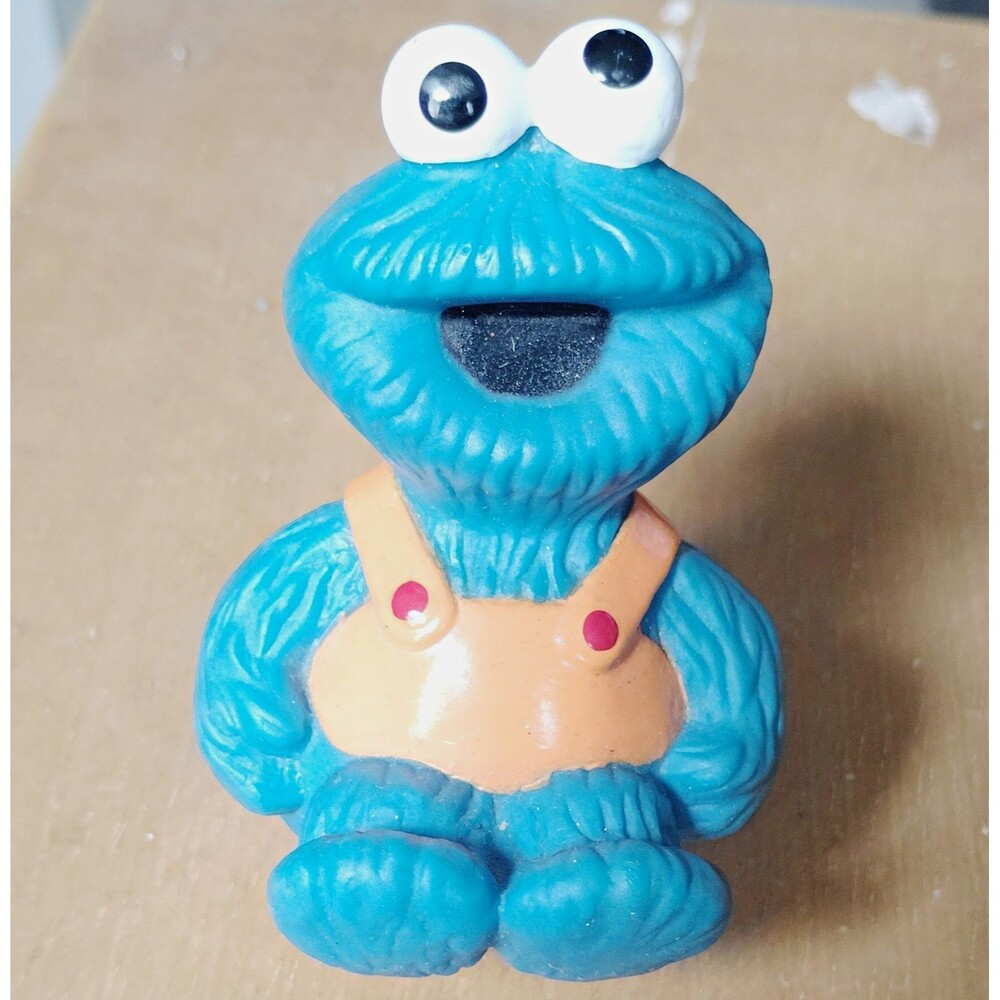 Cookie Monster Sesame Street Plastic Figurine Blue Orange White